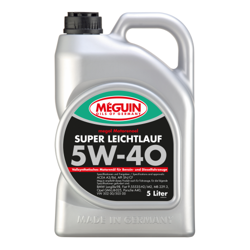 Синтетическое моторное масло Megol Motorenoel Super Leichtlauf 5W-40 - 5 л